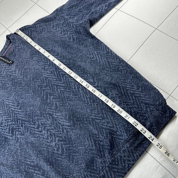 Athleta Sweatshirt Womens Small Navy Blue Studio to Street Splatter Stretch Crew - Picture 9 of 9